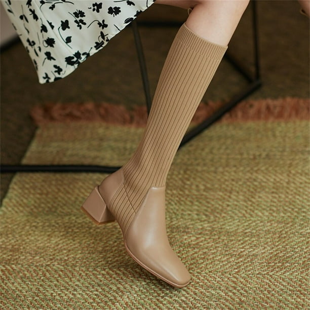 de 2022! Calcetines elásticos para mujer, a la moda de punto informales, botas medias Gao Jinjia LED | Walmart en línea