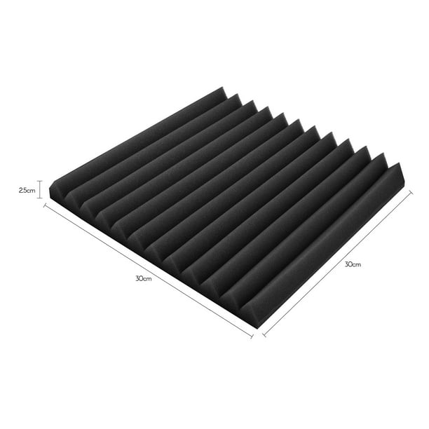 Paquete de 50 paneles de espuma acústica de cuñas para insonorización de  estudio y absorción de ruido, con cinta adhesiva de doble cara, de 1 x 12 x