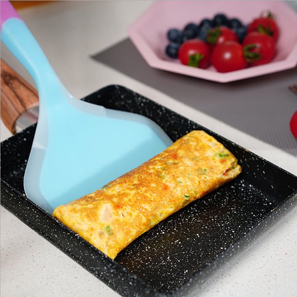 Sartén de inducción con piedra Maifan antiadherente para huevos con mango  de madera, sartén para tortilla para cocinar alimentos para bebés y niños