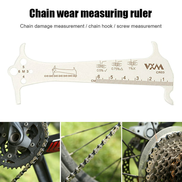 Sywqhk Indicador de desgaste de cadena de bicicleta MTB, regla, medidor de  cadenas de bicicleta, comprobador de medición Sywqhk Alta Calidad