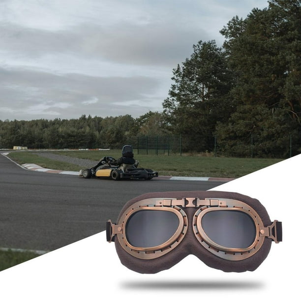 gafas moto gafas para moto gafas moto hombre Gafas para casco de  motocicleta a prueba de viento, lentes de cuero Vintage para Motocross,  transpirables, lentes de seguridad para ciclismo, Scooter