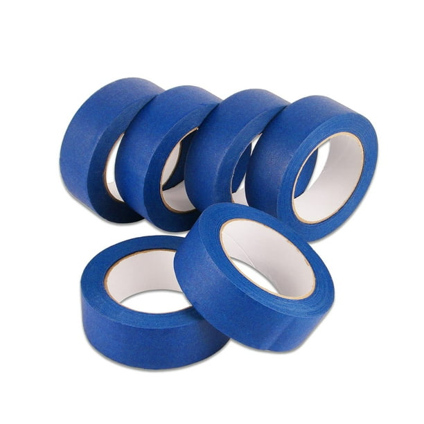Cinta ancha de 1,5 pulgadas, cinta adhesiva azul para pintores, paquete a  granel, 6 rollos x 1,5 pulgadas x 55 yardas (330 yardas totales) Ormromra  WRJM-614