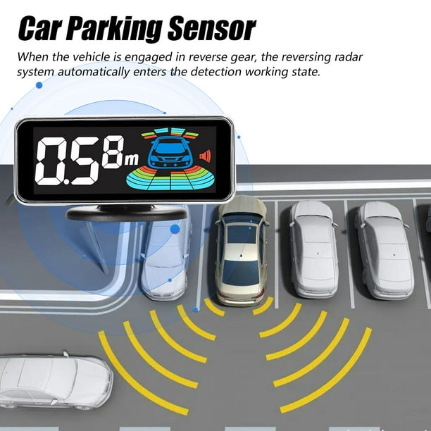 Sensor de aparcamiento para coche, sistema de radares de marcha atrás  trasera con 4 sensores de Carevas Radar de marcha atrás