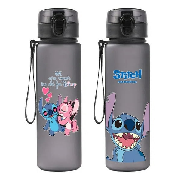 Botella de agua de Stitch de Anime de Disney para niños, vaso de agua de  plástico portátil para adultos, taza de agua deportiva de alta capacidad,  regalo, 560ML
