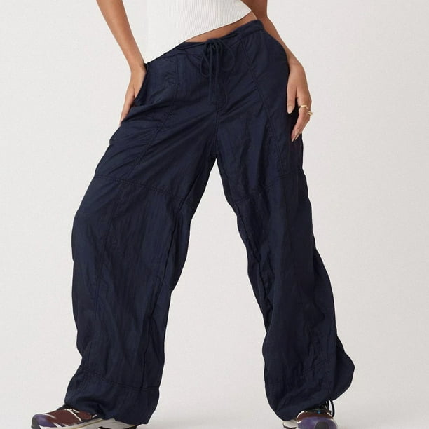 Pantalones de pierna ancha para mujer, informales, sólidos