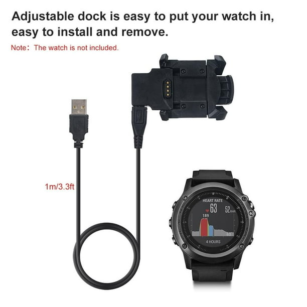 Adecuado para Garmin Quatix 3 Cargador Garmin Fenix ​​3 HR Base de