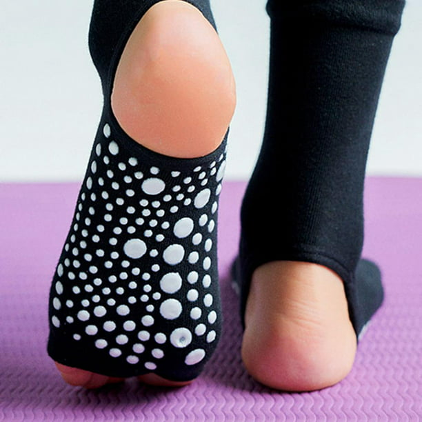 Calcetines de yoga sin dedos abiertos para mujer, calcetines de pilates con  agarres, calcetines antideslizantes para pilates, ballet, baile descalzo