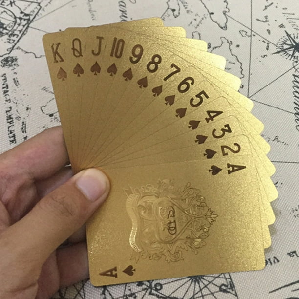 24k Ouro Jogando Cartas de Plástico Poker Jogo DeNte De Bola de Pôquer  Pacote De Cartas Mágicas Cartas Impermeáveis Cartas De Jogo