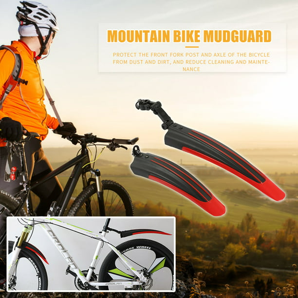 Paquete de 2 guardabarros para bicicleta de montaña, guardabarros trasero  delantero para bicicleta, accesorios de conducción para bicicletas de 20 a