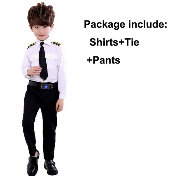 Disfraz de piloto de aerolínea para niños, uniforme de capitán piloto para  el día de la carrera, Halloween, disfraces, regalos de cumpleaños