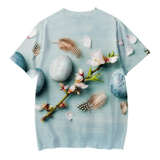 Camiseta de manga corta con estampado de niña de Pascua para niñas