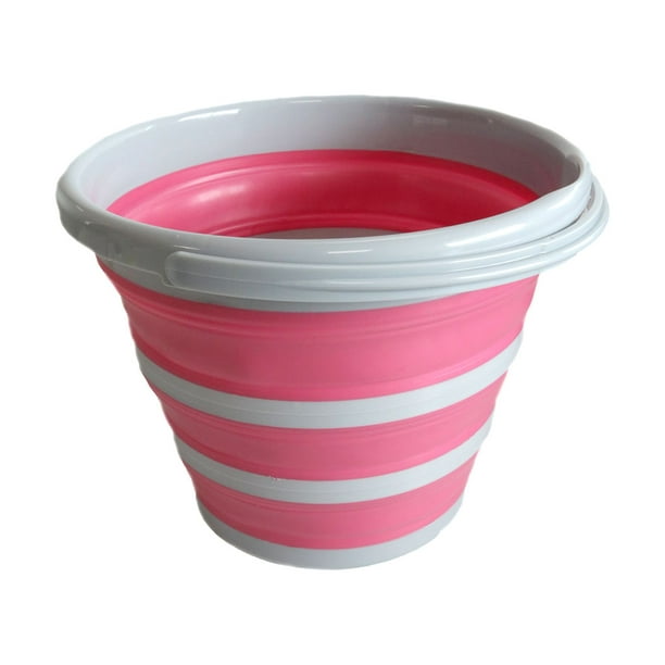 Southern Homewares Cubo plegable de silicona de lujo de 2.65 galones, color  rosa