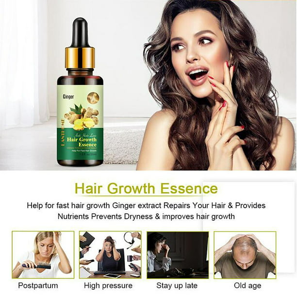 Aceite de crecimiento del cabello para mujeres y hombres, aceite de suero  para crecimiento del cabello con jengibre, productos para engrosar el
