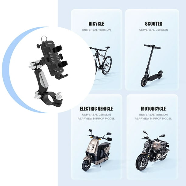 Soporte Bicicleta Universal Soporte Móvil Antideslizante para Moto (espejo  retrovisor) Ehuebsd