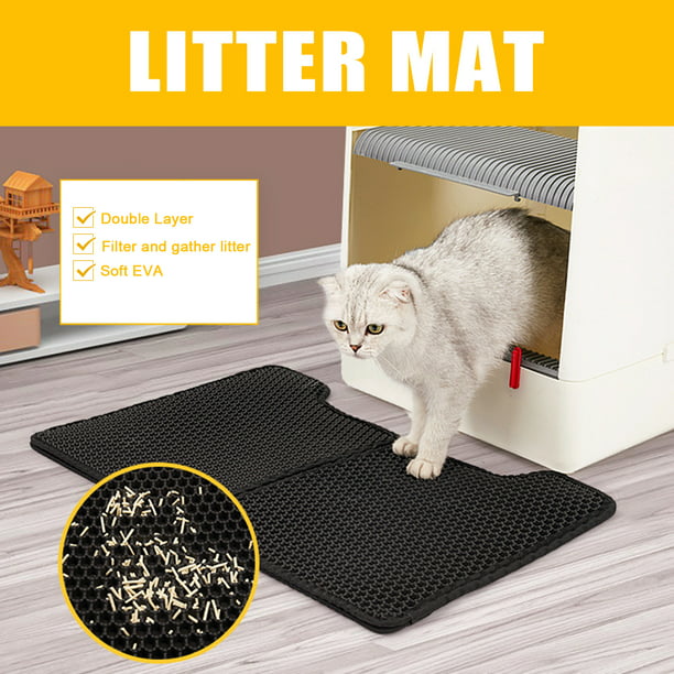 WePet Tapete para caja de arena para gatos, almohadilla de PVC de alta  calidad, alfombra de captura duradera, sin ftalatos, resistente a la orina