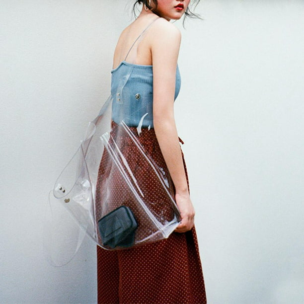 Bolso transparente para mujer, bolso de hombro, bolso de mano de PVC, bolsos  de viaje, bolso de mano transparente elegante y versátil para mujer, para  Azul Sunnimix Bolsas transparentes