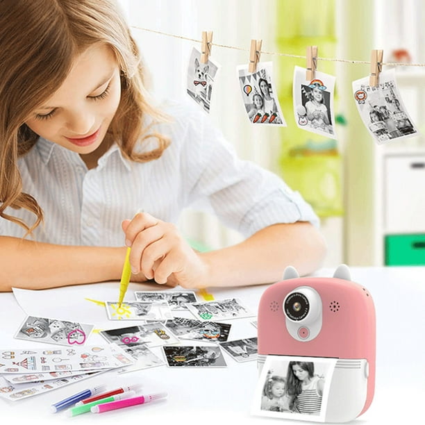 Cámara de impresión instantánea para niños, niñas y niños, cámara digital  con película de papel, cámara digital con película de papel, para niños de  3