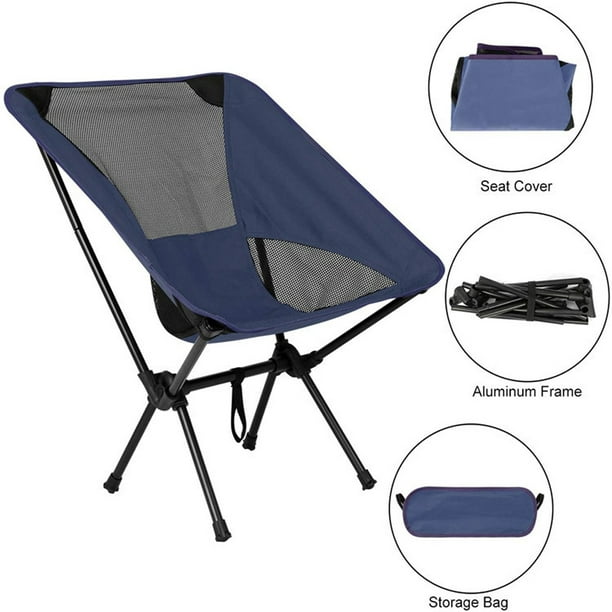 Silla de playa plegable portátil para acampar, silla de playa para  campamento, césped, excursiones, ejercicio, , pesca Zulema Asiento plegable
