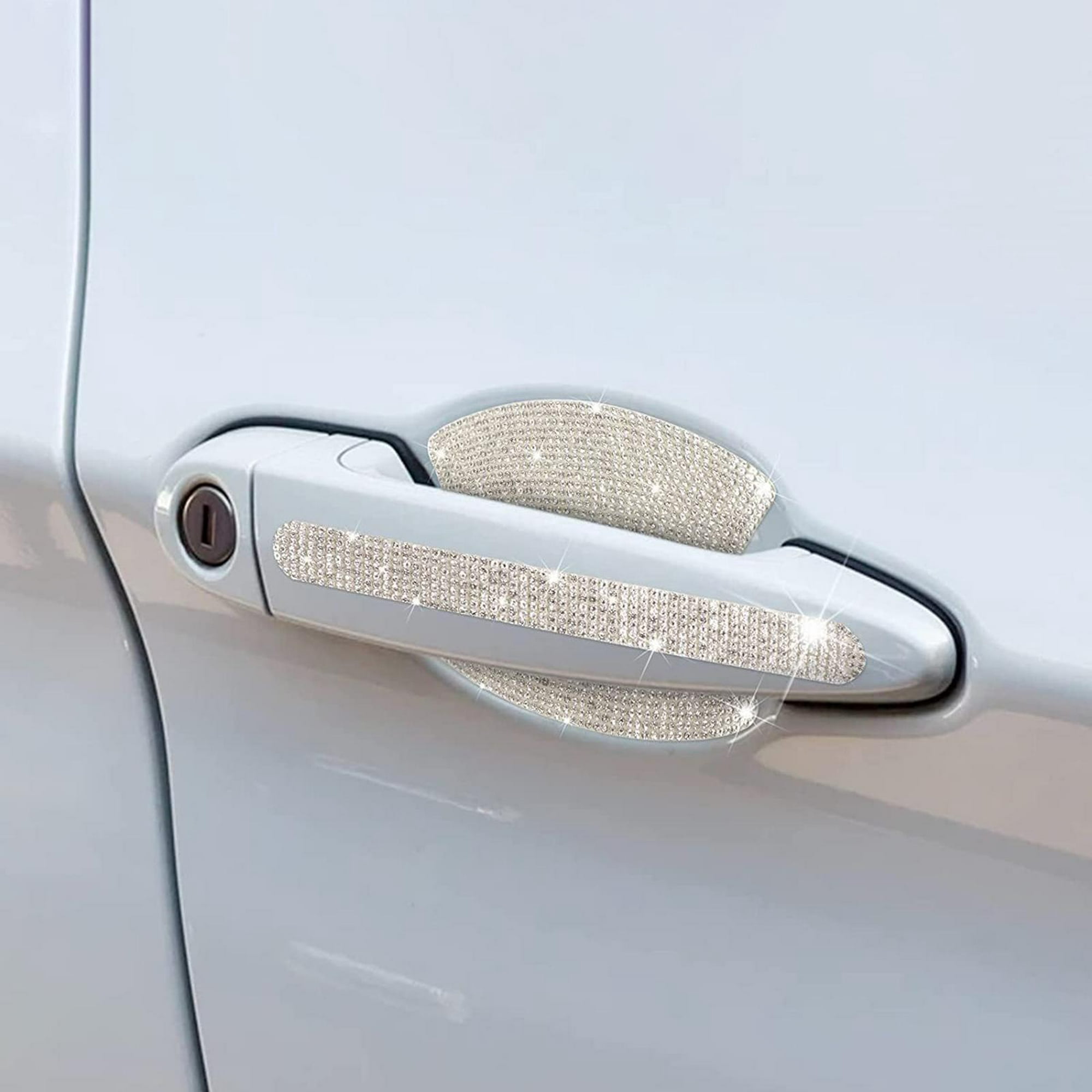 Pegatinas reflectantes para manija de puerta exterior de automóvil,  seguridad universal, reflectante, advertencia, resistentes a los arañazos,  8