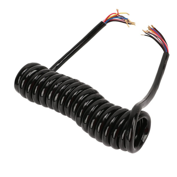 Cable espiral de resorte de poliuretano de 2 núcleos, 3/4 núcleos, 18 AWG  17/15/13 Awg, cable de alimentación elástico 1/2/3/4/16.4 ft (tamaño 