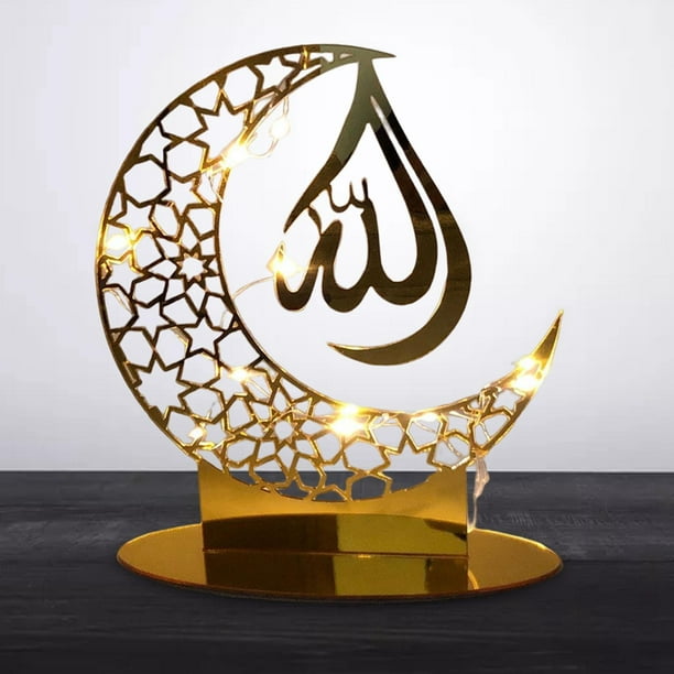 Decoración de Ramadán, decoración de , adorno acrílico Eid Mubarak para  suministros de musulmana 20x23cm D mayimx Lámpara de Ramadán Mubarak
