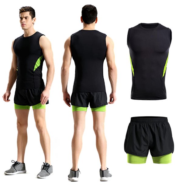 Pantalones cortos para para hombre en 1, pantalones cortos deportivos para  gimnasio, pantalones de verano para gimnasio Verde Zulema Shorts deportivos