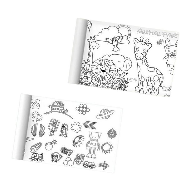 Rollo de dibujo para niños, rollo de papel para colorear de 118 x 12  pulgadas para niños, rollo de papel de dibujo de pintura de bricolaje, papel