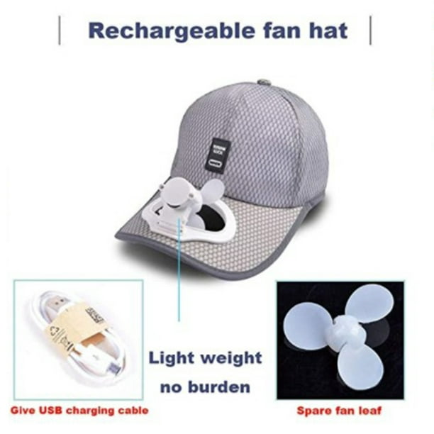 Gorra de béisbol para hombre con ventilador solar, protección UV de verano,  sombrero de malla para playa, sombreros de playa con energía solar/carga