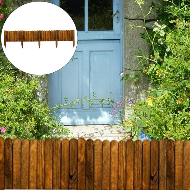  MLYY Borde de jardín sin excavación, vallas al aire libre  decoración de madera para caminos de paisajismo, 7.9 in/11.8 in/15.7  in/19.7 in/23.6 in/27.6 in de alto (color: longitud 47.2 in/47, tamaño