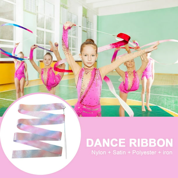 Cintas de gimnasia con estrella parpadeante cinta de baile arte rítmico  Likrtyny gimnasia Ballet varilla giratoria palo de arco iris juguetes de  entrenamiento para niños 2M