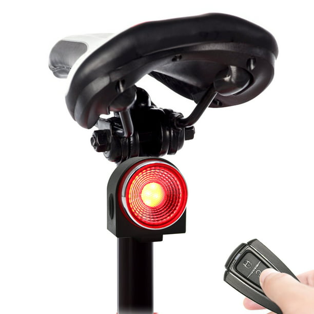 Rockbye alarma de luz trasera de bicicleta con sensor inteligente remoto,  lámpara de advertencia de freno, alarma de seguridad antirrobo para ciclismo