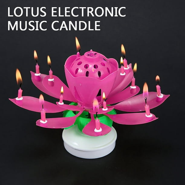Vela de pastel - Velas de loto giratorias electrónicas - Doble capa (rosa)  Ndcxsfigh Nuevos Originales