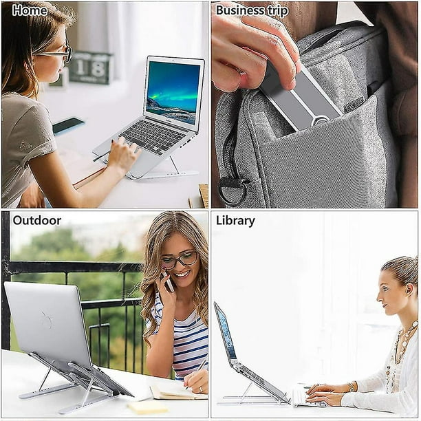 Urmust Soporte ajustable para computadora de escritorio de aluminio,  soporte elevador para laptop, soporte para portátil compatible con MacBook  Air