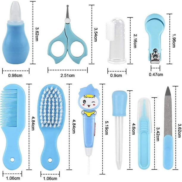 Kit 19 en 1 de aseo para bebés, el juego de cuidado de la salud para bebés  recién nacidos incluye cepillo de pelo, cepillo de dientes, cortaúñas