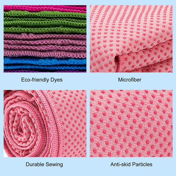 Toallas de yoga, toalla de yoga antideslizante con textura de gofre  antideslizante, manta de yoga de microfibra 100% absorbente, sin olor,  tamaño