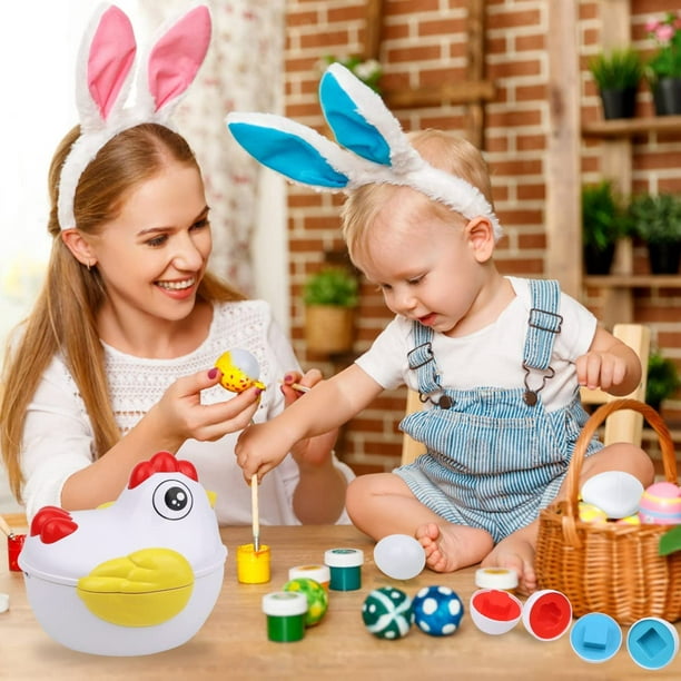 Juego de huevos a juego para niños pequeños de 1 a 3 años - 6 huevos de  juguete para jugar huevos que se abren | Gran regalo de Pascua Montessori