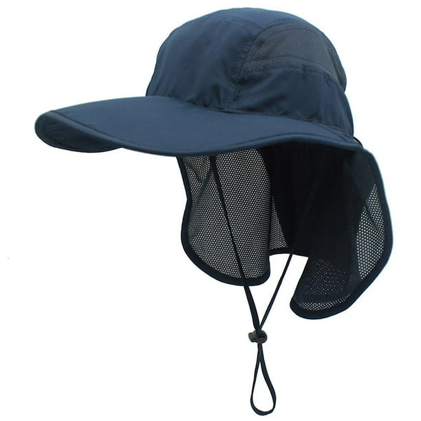 Sombrero de sol para hombre y mujer, arriba 50 +, gorra de verano para  exteriores con protección para el cuello, sombrero de pescador para playa,  sombrero de malla plegable para safari Feliz
