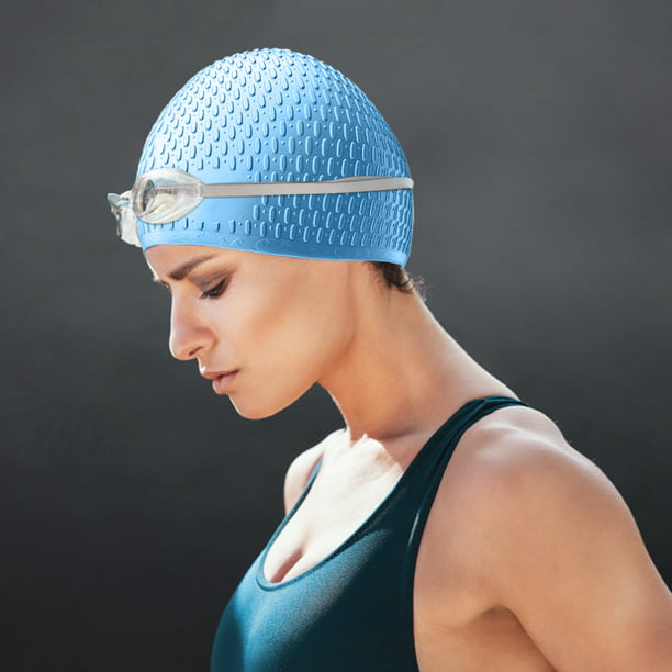 Water Gear Gorro de natación de silicona para adultos, flexible, unisex,  impermeable, ideal para cabello corto y largo, mejora tu rendimiento