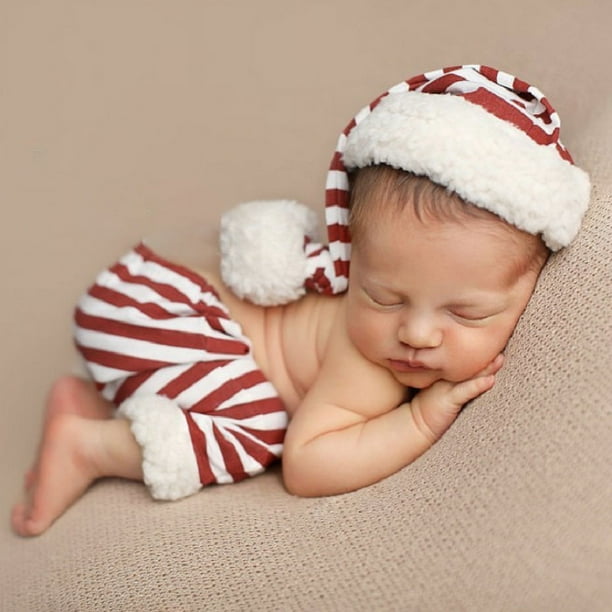 2 Piezas 0-3 Meses Recién Nacido Lindo Hombre De Jengibre Traje De  Fotografía, Sombrero De Bebé Calzado Conjunto De Traje De Navidad,  Accesorios De Di