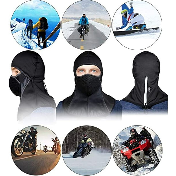 Badass Moto Pasamontañas negro para hombre, se convierte en máscara de  esquí negra, máscara de motocicleta