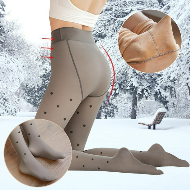 Gibobby Leggings Invierno Mujer Medias térmicas con estampado para mujer,  medias con forro de invier Gibobby