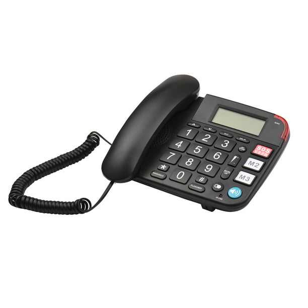 Comprar Teléfono fijo con cable de escritorio, teléfono fijo con botón  grande para personas mayores, teléfono con pantalla LCD