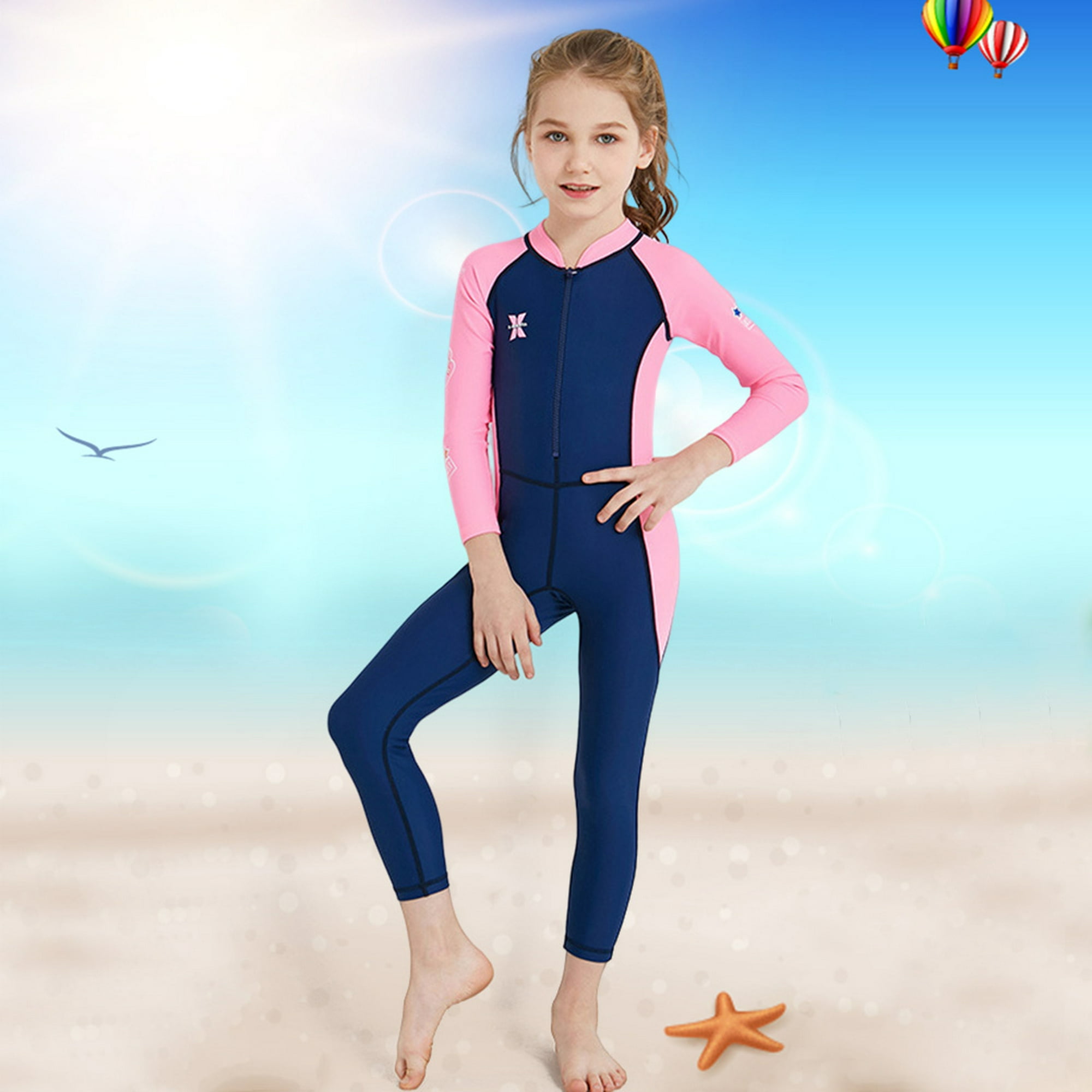  Forber - Traje de buceo para niños, 0.079 in, neopreno,  térmico, protección UV, secado rápido, traje de buceo para esnórquel, surf,  Azul, S : Deportes y Actividades al Aire Libre