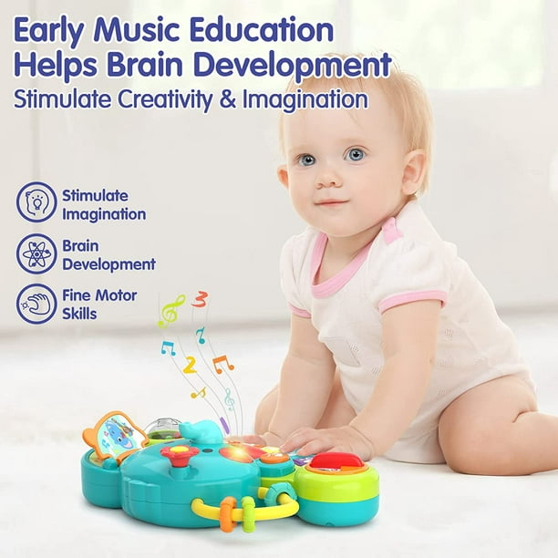Juguetes para bebés para niños y niñas de 1 año, juguetes musicales 2 en 1,  piano