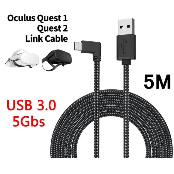 para oculus quest 2 link cable 5m usb 30 cables de carga rápida auriculares vr transferencia de datos para psvr2 htc vive pico 4 vr accesorios tan jianjun unisex