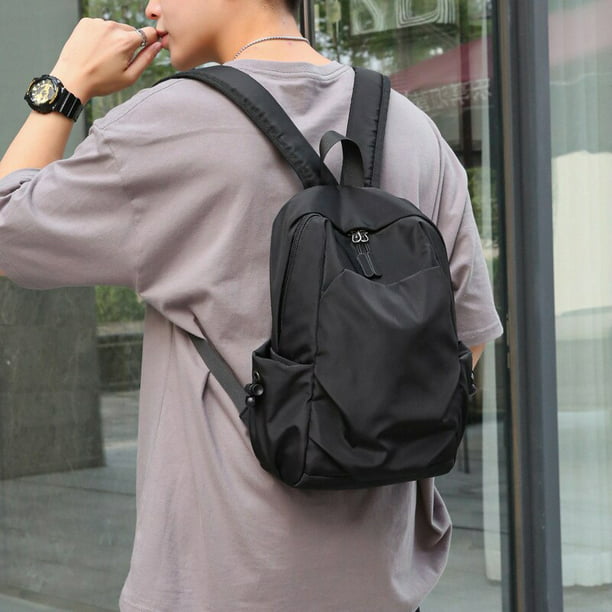 Mini Mochila pequeña de lona para hombre, bolso escolar de hombro negro,  impermeable, de diseñador, para viaje y Deportes, a la moda, 2023 Fivean  unisex