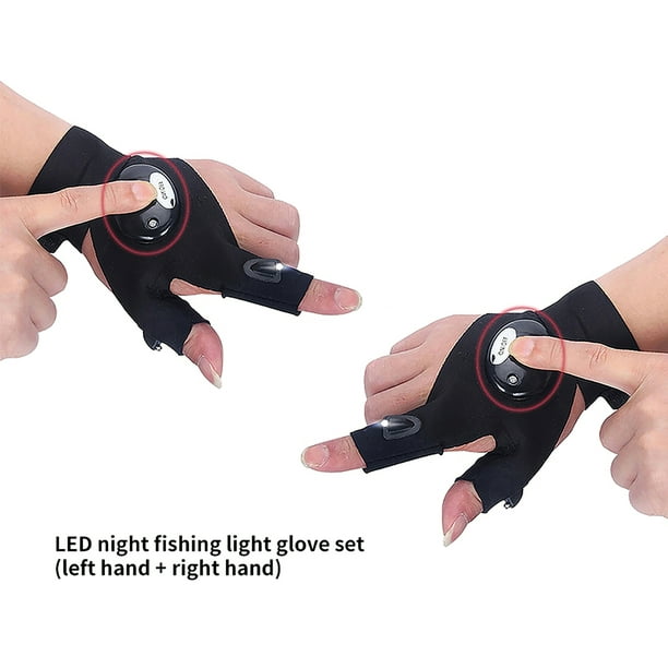 Guantes de linterna LED, guantes de trabajo con luz para lugares