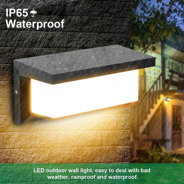 Luz LED de pared para exteriores con sensor de movimiento, iluminación  exterior de 18 W IP65