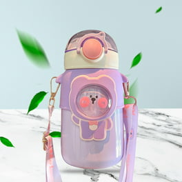 Botella de agua de gran capacidad de 1 l, vaso de agua de plástico portátil  (rosa esmerilado) Likrtyny paseo en bicicleta