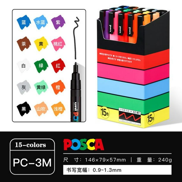 Uni Posca-juego De 12 Colores, Rotuladores De Pintura De Pc-1m